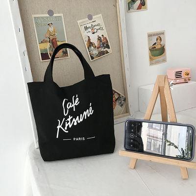 Logotipo personalizado Personalizado Moda Reciclado Bolsa de compras de algodão Bolsa Tote Bolsa Impressa Bolsa de tela