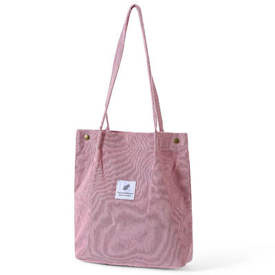 Saco de toque de corduroy para trabalho almoço na praia e viagens