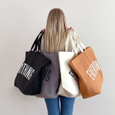 Saco de ginástica de mão de canvas feminino personalizado Logotipo 2022 Carta Imprimir Saco Tote