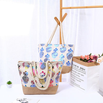 Saco de praia Mulheres Tote Casual Feminino Moda Impressão de Flores Verão Grande Capacidade