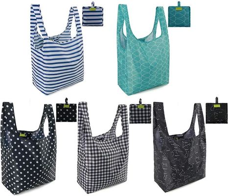 REPT Eco-friendly Reusable Polyester Shopping Foldable Tote Maquiagem Embalagem Sacos de Nylon