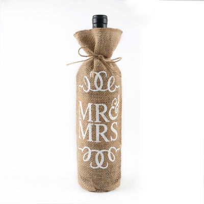 Botas de vinho de Jute cobertas com cordas Reutilizáveis bolsas de presente de vinho em cores personalizadas