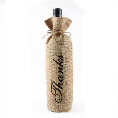 Botas de vinho de Jute cobertas com cordas Reutilizáveis bolsas de presente de vinho em cores personalizadas