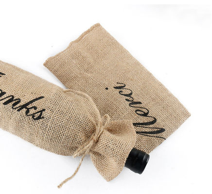 Botas de vinho de Jute cobertas com cordas Reutilizáveis bolsas de presente de vinho em cores personalizadas
