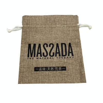 Logotipo personalizado Jute Drawstring Pouch para a vida escolar diária Essenciais e organização