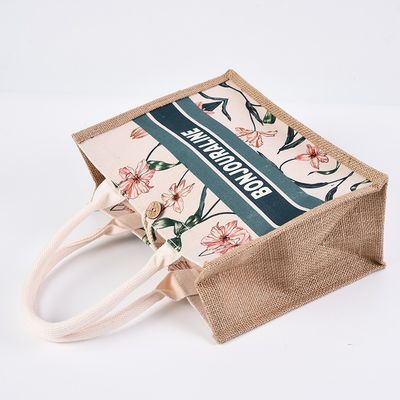 Sacos de compras de juta personalizam sacos de massa reutilizáveis para tamanho médio no mercado de Bangladesh