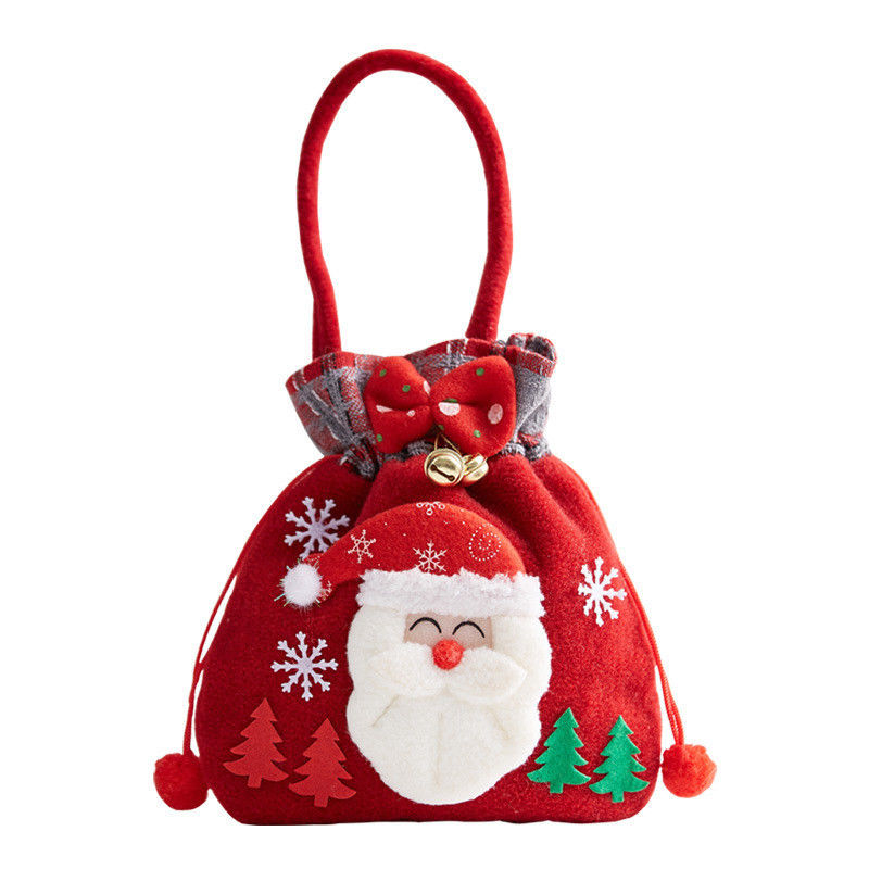 Saco de boneca de boneco 3D com alce do Pai Natal OEM/ODM Acceptável Saco de doces de Natal