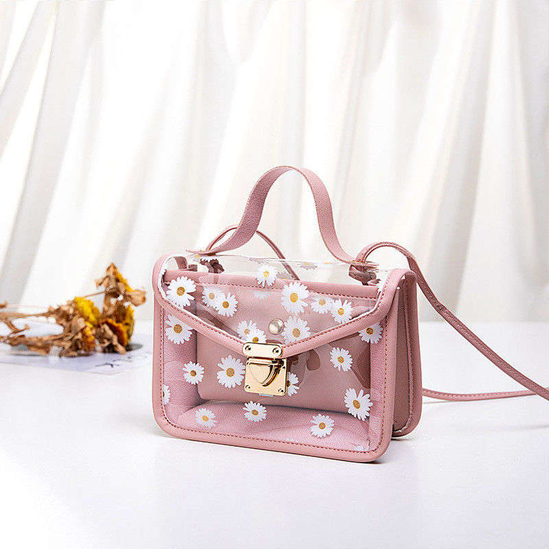 Pequena Daisy PVC Verão Coreano Modelos Transparentes Geleia Telefone Celular Bolsa de Tote personalizada