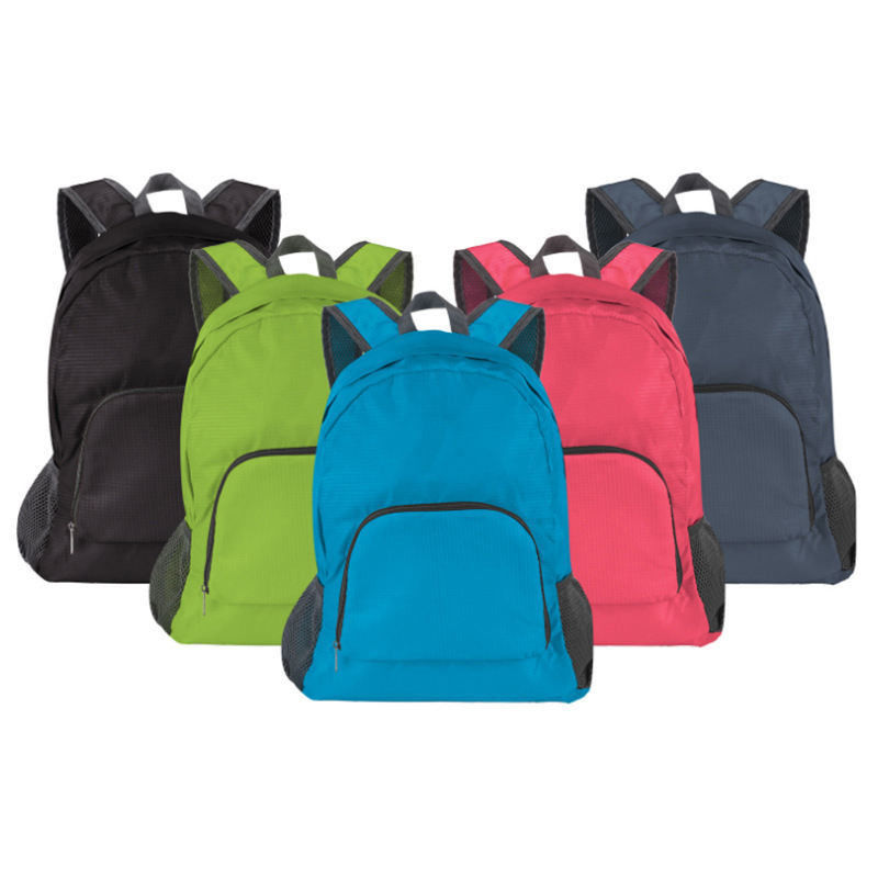 Ultralight Outdoor Sports Travel Backpack com Logotipo Personalizado Impressão Padrão Zipper fechamento