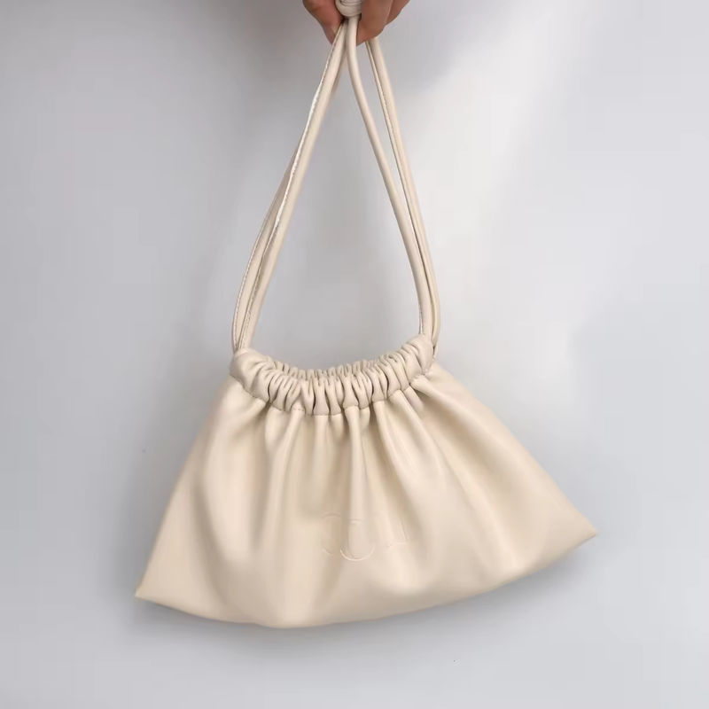 Cores personalizadas Luxury Lady PU Leather Drawstring Bolsa Cosmética com Logotipo Personalizado