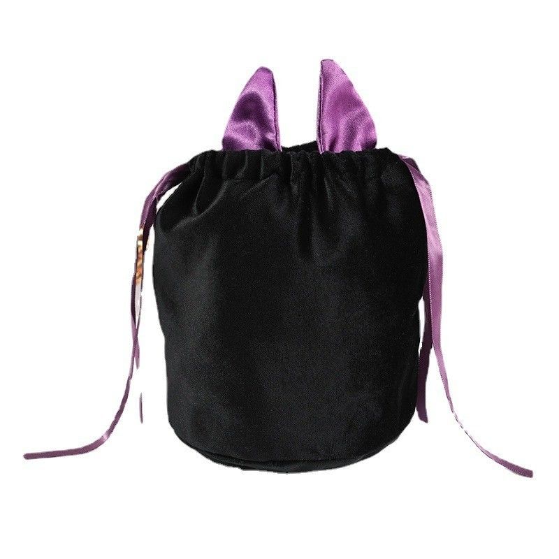 OEM/ODM Aceitável Halloween Bat Bag com Decoração String Bag e Orange Candy Gift