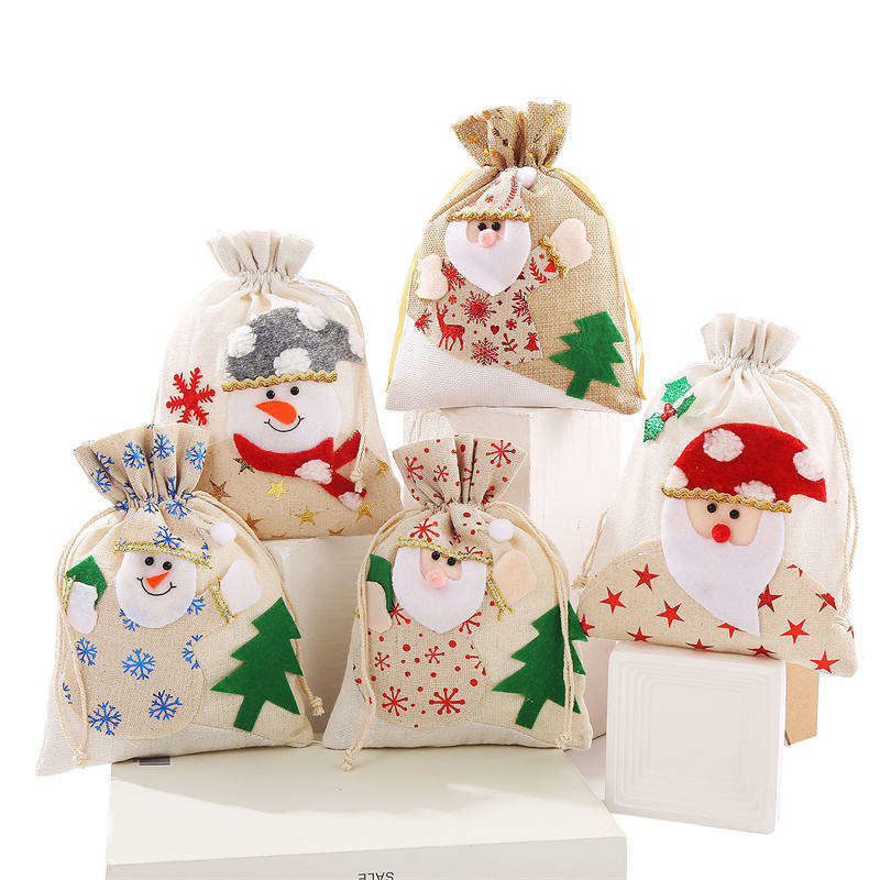 OEM/ODM Aceito Saco de Biscoitos de Papai Noel de lona para Natal