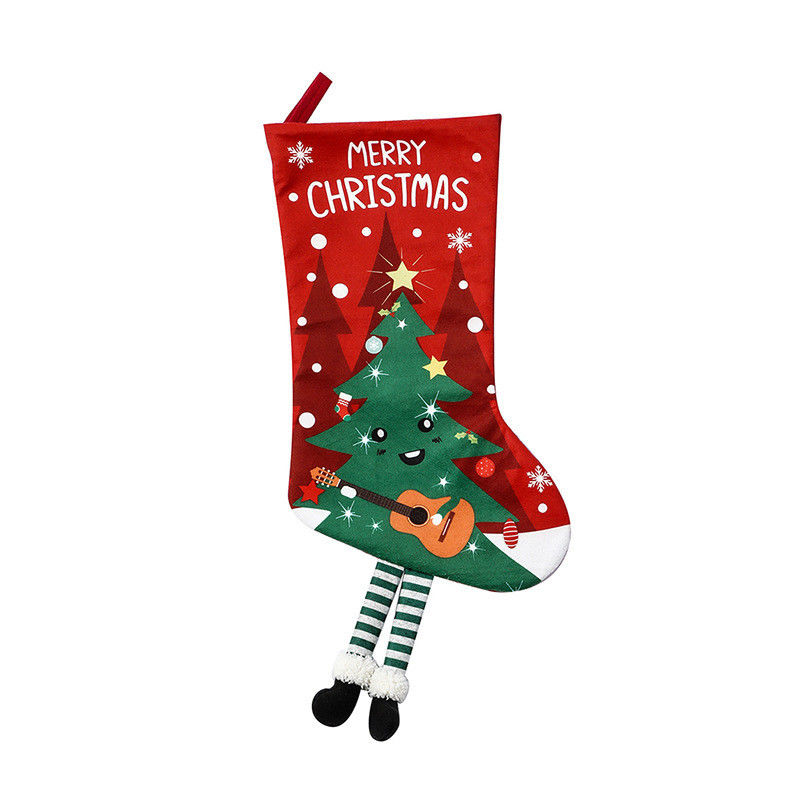 Tipo de fechamento aberto Decoração de meias de Natal Saco de presente de boneco de neve para pendente de lareira