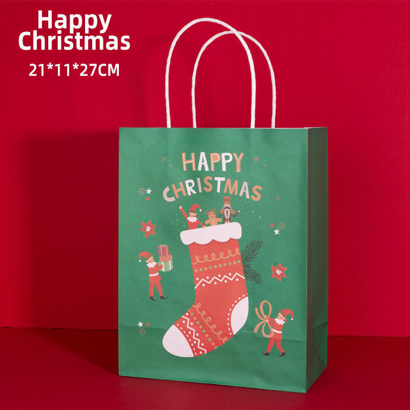 Logotipo personalizado aceito FSC Certificado Saco de papel Kraft para compras de Natal sustentáveis