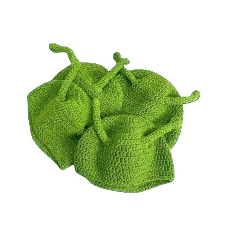 Chapéu adulto unisex festa Balaclava Monstro Shrek Lana Inverno Tricoteado Verde Engraçado Beanie Skullies Chapéu para artesanal