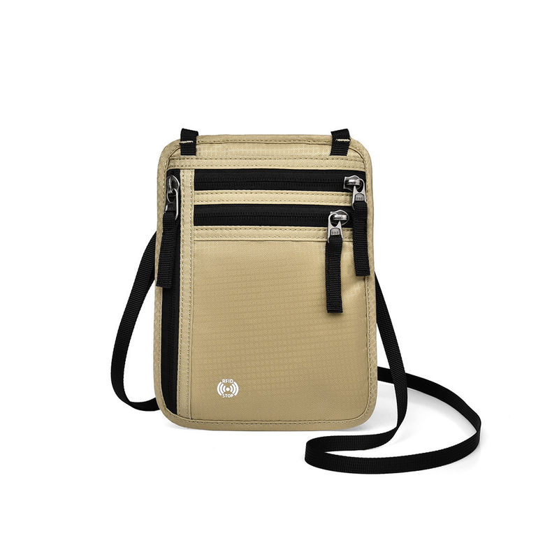 OEM/ODM Customized Logo Safe Nylon Small Neck Travel Bag Para Telefone Móvel E Cartão