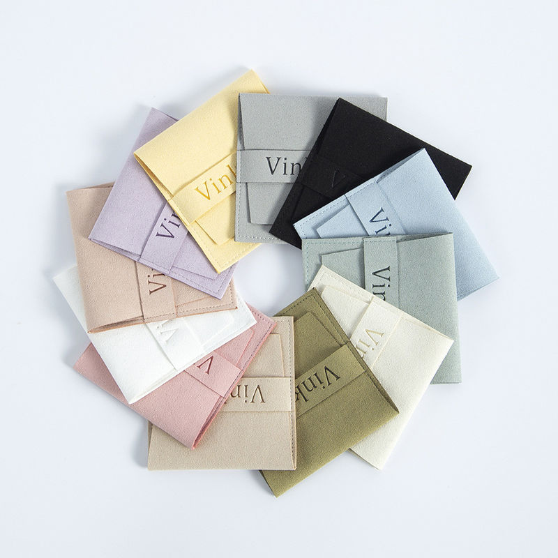 Logotipo personalizado aceito 6.2 * 6.2 Cm Multicolor Velvet Flip Cover Fashion Necklace Jewelry Saco de armazenamento