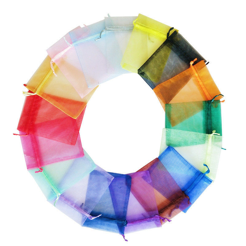 Logotipo Personalizável Soft-Loop Organza Sacos Pequenas Bolsas para Embalagens de Joias