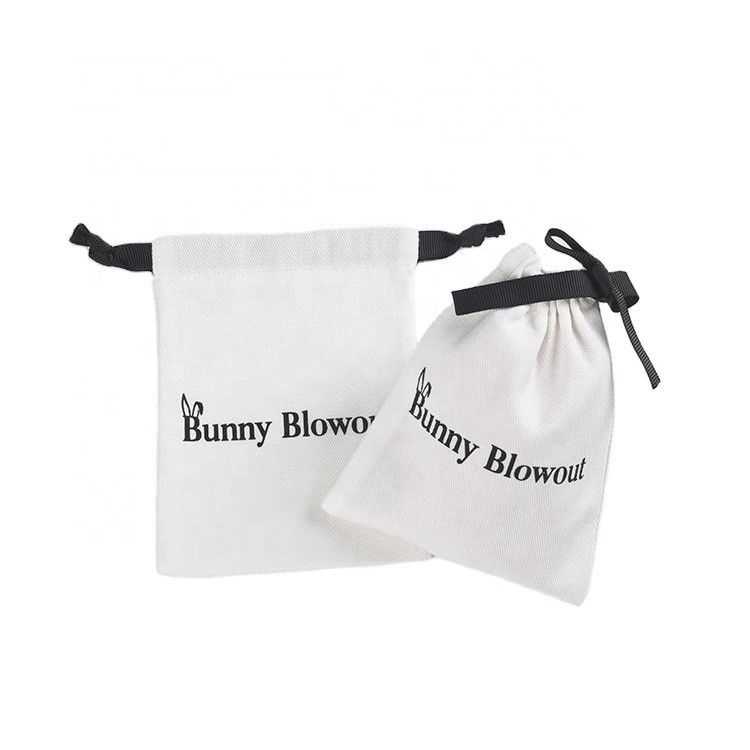 Saco de cordas de algodão com logotipo personalizado para armazenamento fácil de óculos e produtos digitais