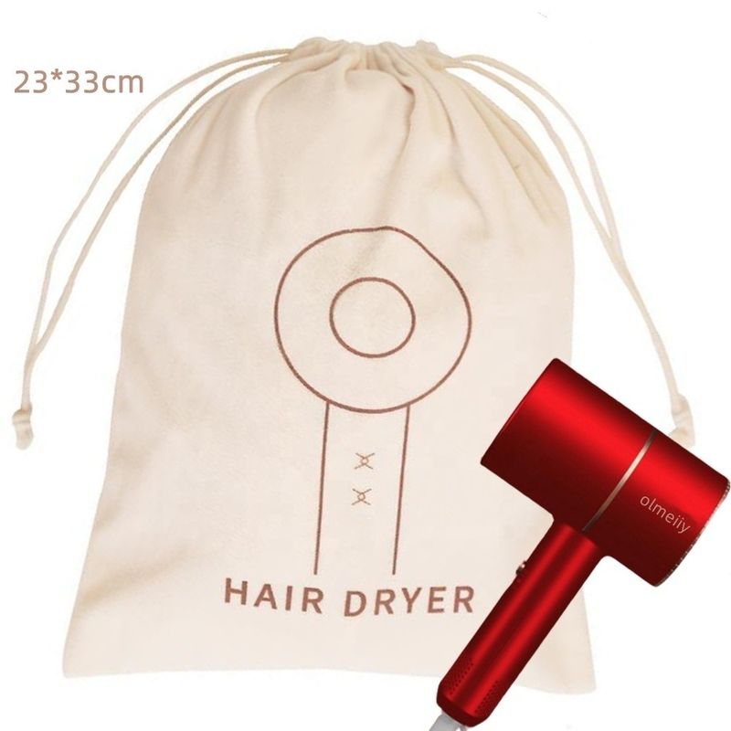 Logotipo personalizado Imprimir Saco de cordas de camarão para proteger o secador de cabelo do hotel da poeira