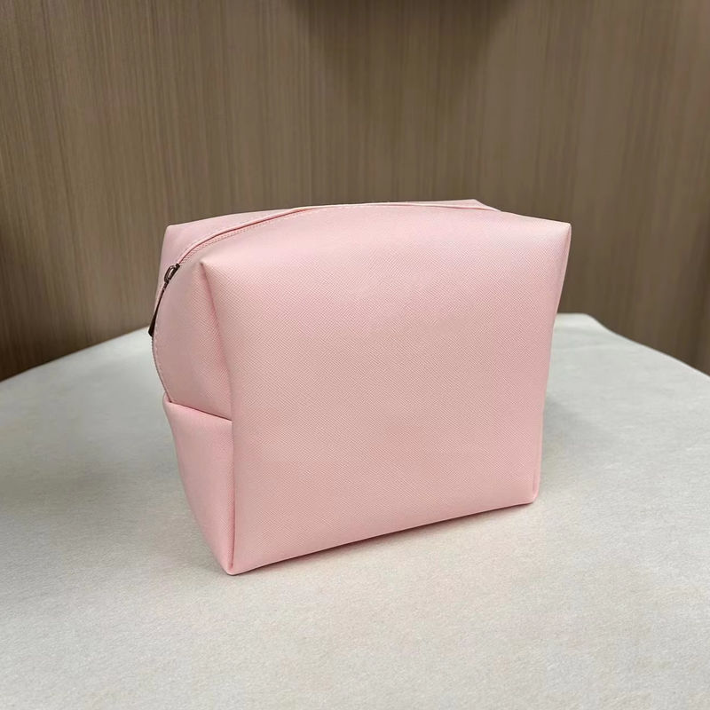 Imprimir padrão PU impermeável Ziplock Cosmético Saco de maquiagem Bolsa em Custom cor rosa doces