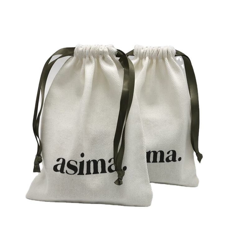 Bolsa de cordas de algodão Twill ecológica para embalagens personalizadas de joias de cores