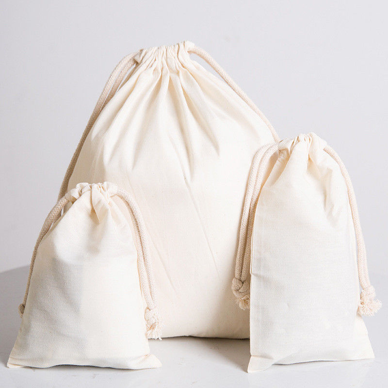 Saco de pó de algodão natural com tecido à prova d'água para sacos escolares embalagem de carrinhos