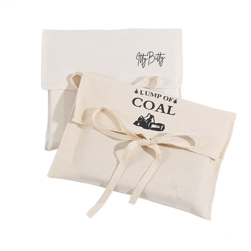 Saco de envelope de algodão impresso com logotipo personalizado ecológico para saco de poeira de envelope orgânico