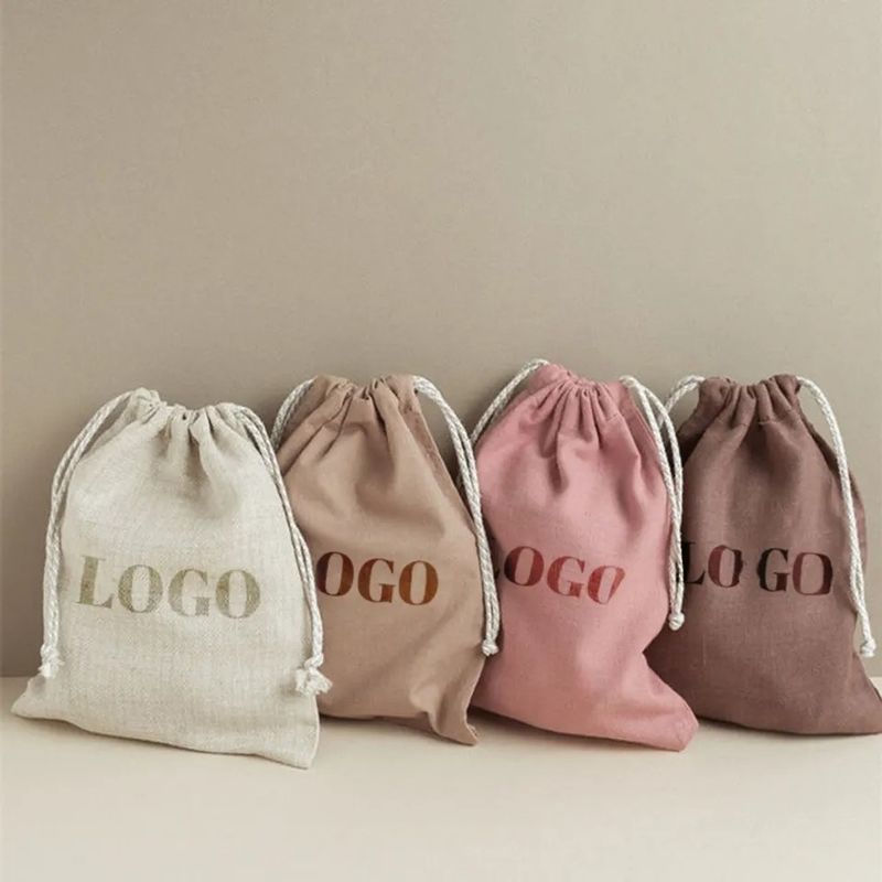 Saco de cordas de algodão personalizado com cordas duplas estilo punch