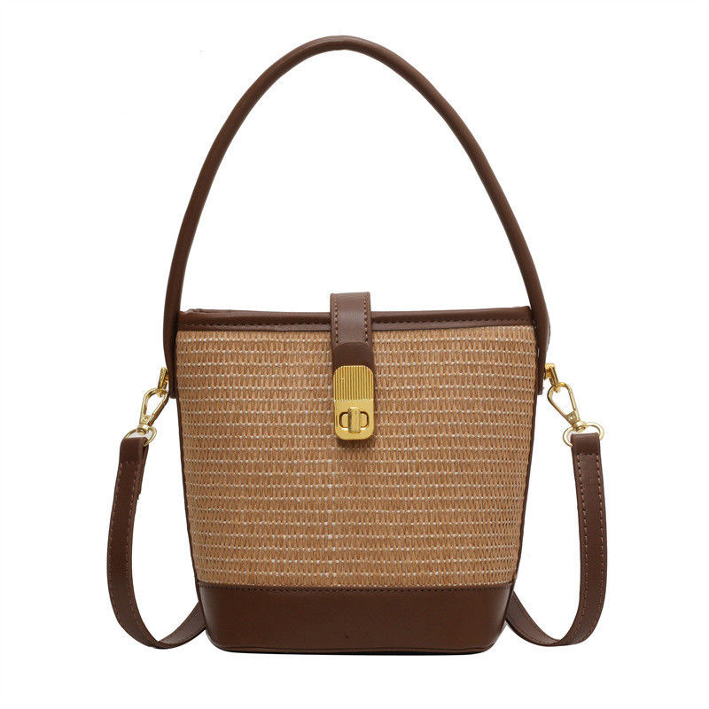 Nenhuma Decoração Sacos de Basket Tote tecidos Bolsas de design personalizadas para senhoras e meninas