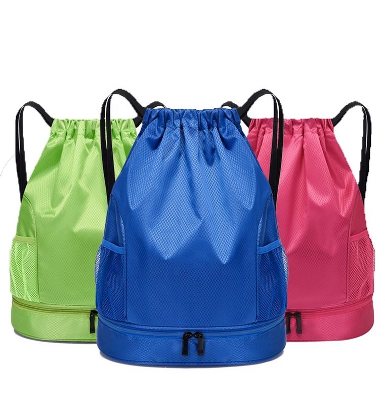 Bolsa de volta com corda de tração impermeável para mulheres Homens Bolsa de ginástica de praia