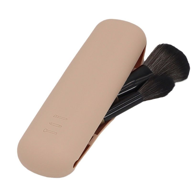 Moda estilo personalizado portátil de silicone maquiagem escova bolsa de bolso para armazenamento de cosméticos