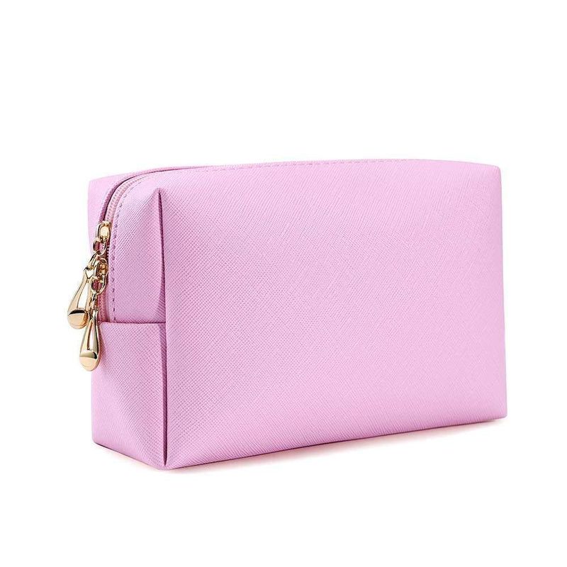 Bolsa de maquiagem cosmética não tecida Bolsa de fecho durável Lava-se Eco-friendly Pink OEM/ODM