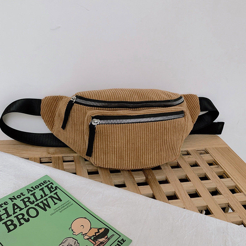 Saco de cintura de corduroy unisex para corrida e ginástica com logotipo personalizado