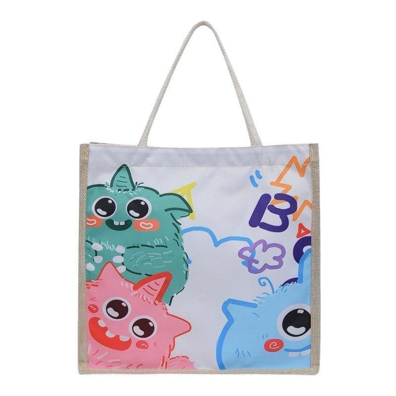 2024 Bolsa de Cartoon Personalizada para Crianças para Praia, Lazer, Viagens, Bolsa de Tote de lona