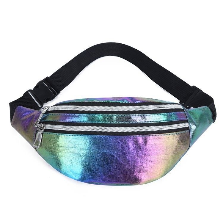 Bolsa de cintura Fanny Pacote Holográfico de cor personalizado elegante para meninas Laser PU Material