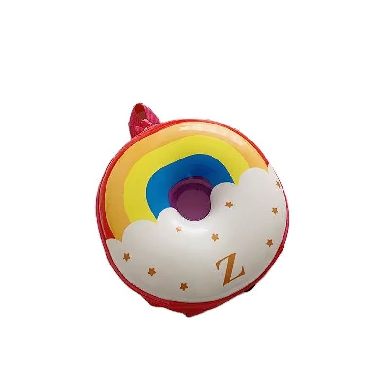 Novidade Saco de livros fofinho 2024 Mochila de desenhos animados Donuts Saco escolar de borracha para a vida diária