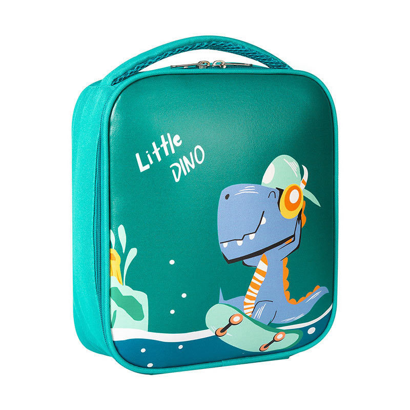 Curiosidade personalizada de desenhos animados Dinossauro Espaço Isolado Crianças Bolsa de almoço com isolamento
