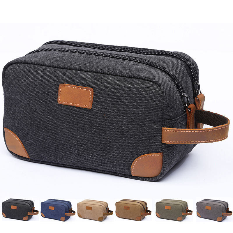 Saco de roupa de banho de lona para homens barba personalizada limpeza Barbear Dopp Kit Cosméticos Viagens