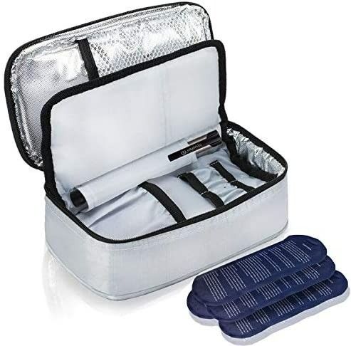 Saco de viagem de resfriador de insulina com revestimento de isolamento Mantenha seus medicamentos frios e organizados