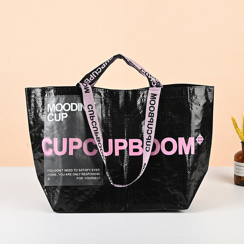 Saco de compras de tecido Pe Pp com logotipo e laminação personalizados