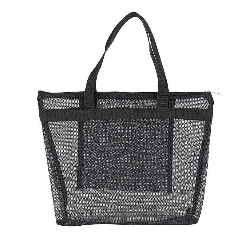 Tote Mesh Maquiagem Viagem Armazenamento Saco de lavagem de grande capacidade Saco de praia portátil multi-bolso Saco de natação