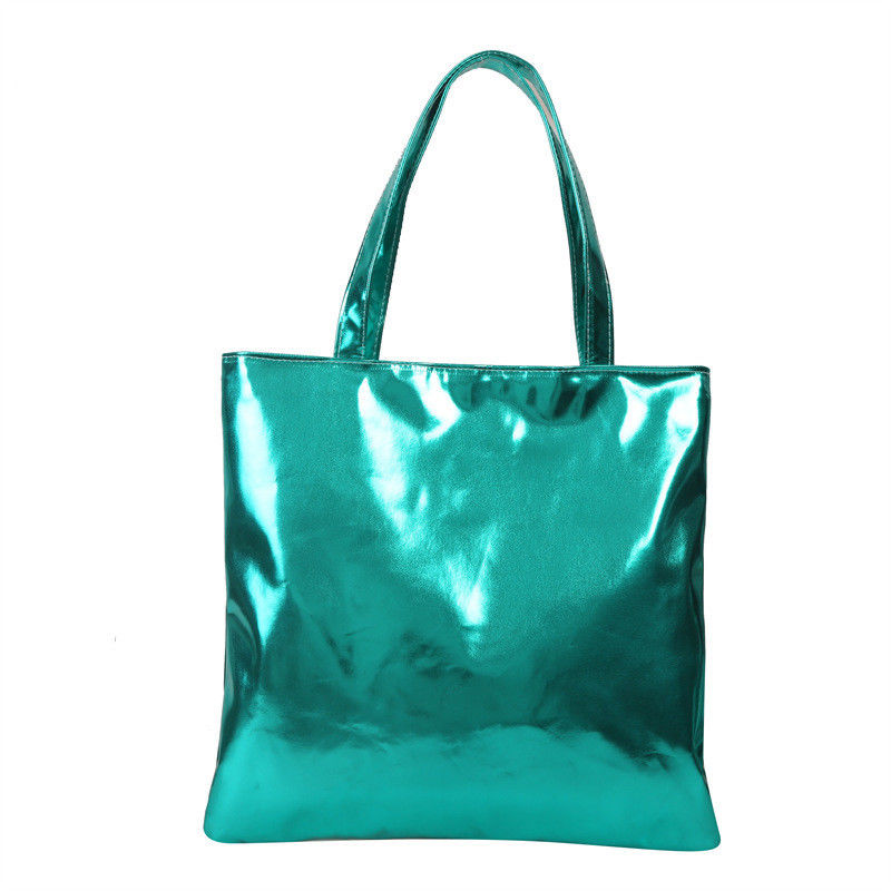 Bolsa de mão suave Tote Simples cor sólida brilhante Patente de couro para mochila de compras menina fofinha