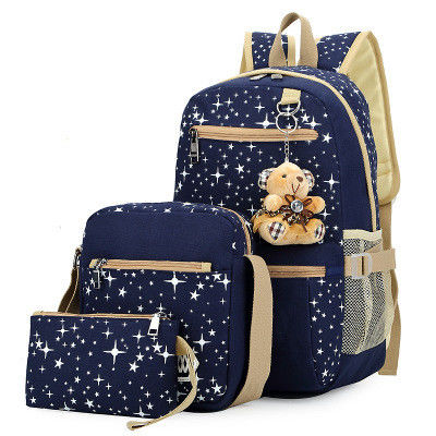 Saco escolar de mochila para crianças conjunto de 3 para viagens de lazer com design resistente à água