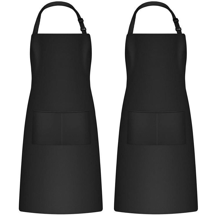 Tipo de tecido uniforme Logotipo personalizado impermeável Chef Kitchen Apron para Cafés Restaurantes Cozinhar