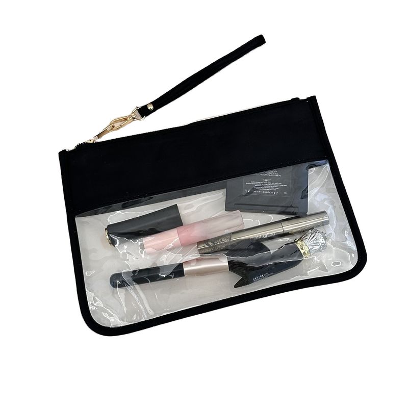 Bolsa de maquiagem clara de cor personalizada para organizar cosméticos e itens pessoais a granel