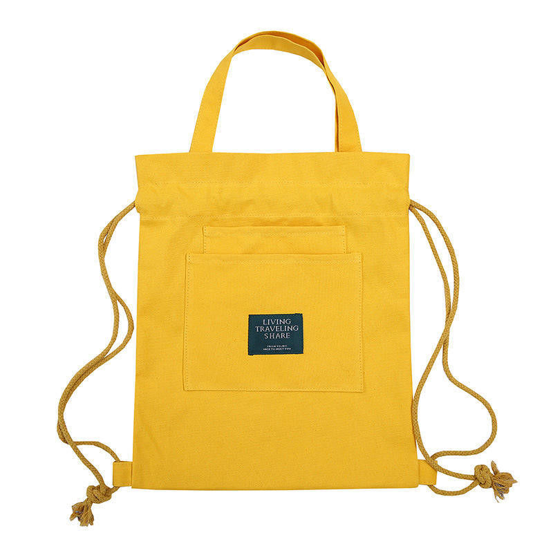 Saco de mão personalizado com logotipo de lona mochila com fecho de cinto e dupla...