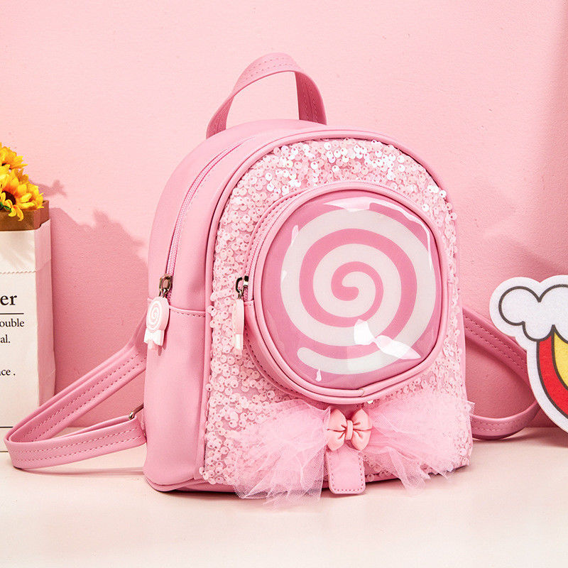 Vida diária da escola bolsas de desenho animado coloridas de bebê com luzes LED de brilho de design