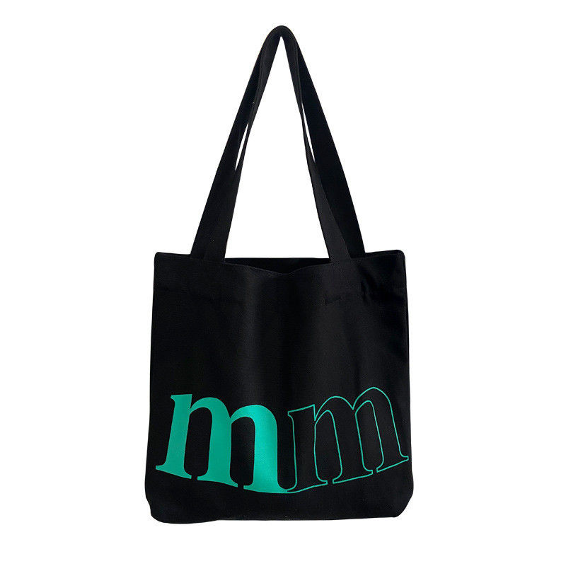 Logotipo personalizado Carta Casual Simples Saco de lona para Primavera Verão Green Shoulder Bag