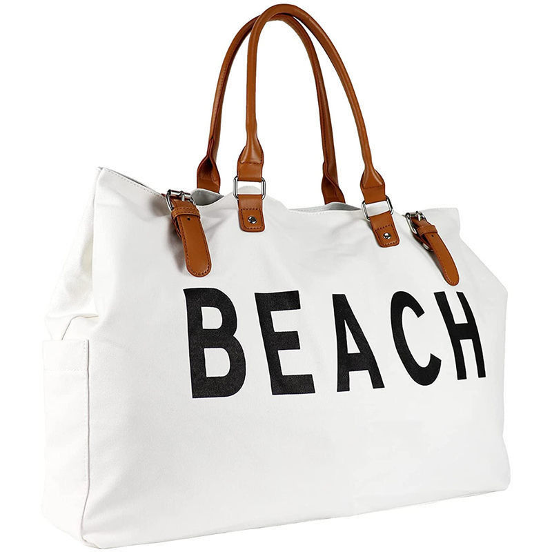Bolsa de Tote de lona personalizada 2023 Design Bolsa de praia grande para mulheres à prova de água e areia